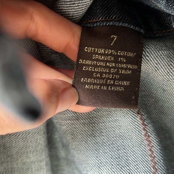 Lois Asymmetrical Denim Skirt Button Front Sz 7 - Picture 8 of 8